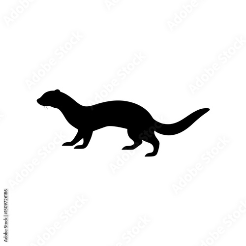 High Quality Monochrome Vector Graphic of a Preening Swan in a Side View Profile