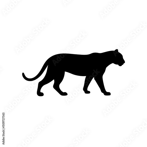 Professional Side Profile of a Waddling Penguin as a Black Silhouette Vector Design