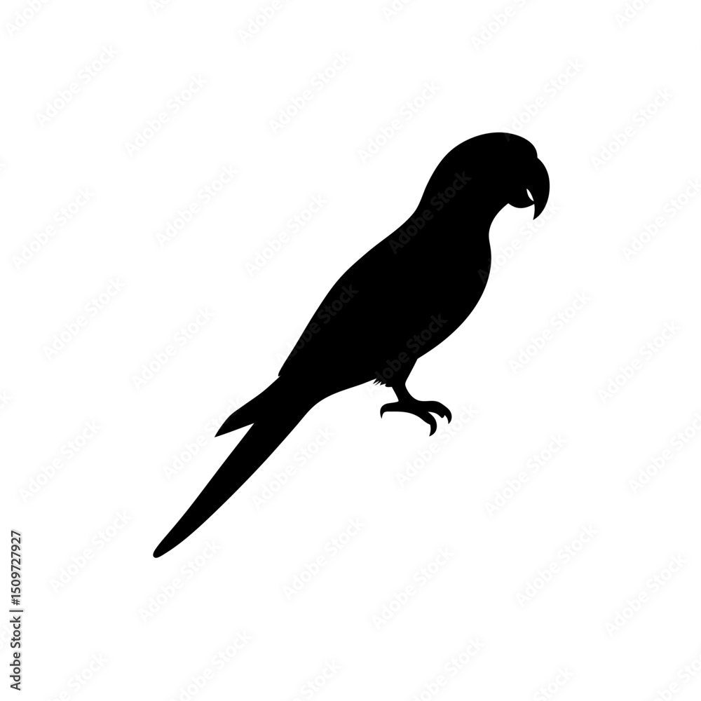 Fototapeta premium A Clean Side View Vector Art of a Swimming Octopus Showcased as a Black Silhouette