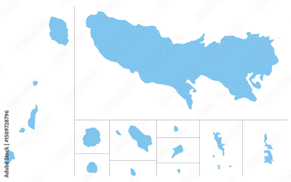 Obraz premium リアルな東京都の地図、日本の地方
