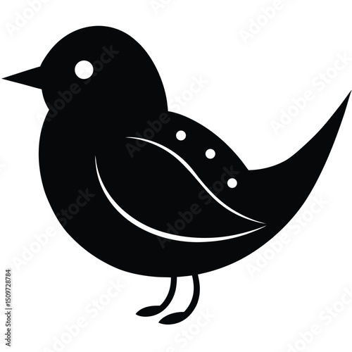 Bubble Bird Silhouette Vector Illustration