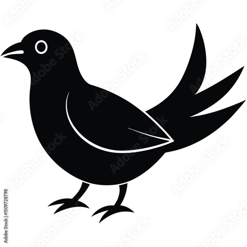 Coco Bird Silhouette Vector Illustration