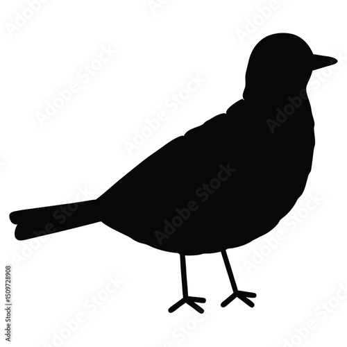 Marshmallow Bird Silhouette Vector Illustration