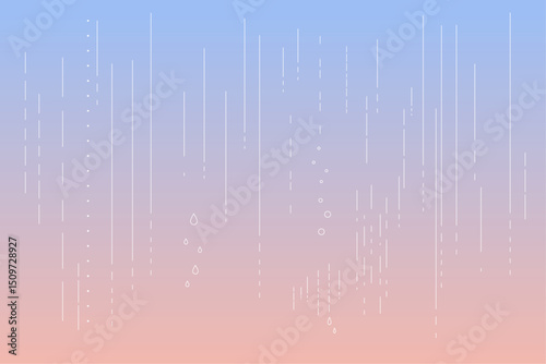 シンプルな雨とグラデーションの背景イラスト