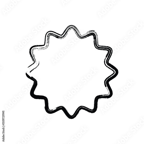 Fluid Black Star Shape with Brushstrokes