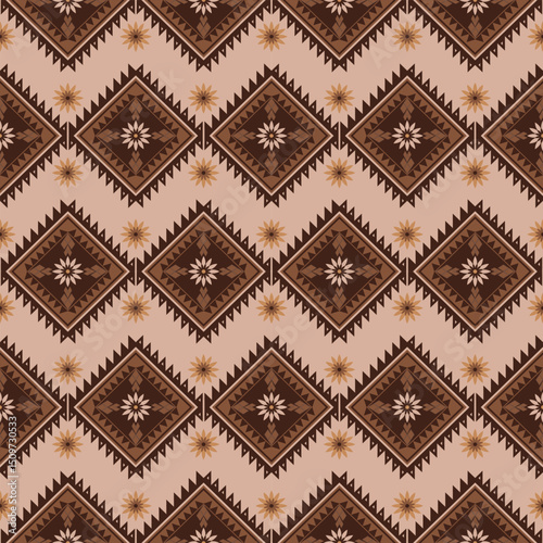 Southwestern Geometric Diamond Ethnic Textile Pattern