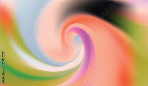 Abstract colorful swirl with a spiraling rainbow light design, perfect for a vibrant digital art texture and wallpaper