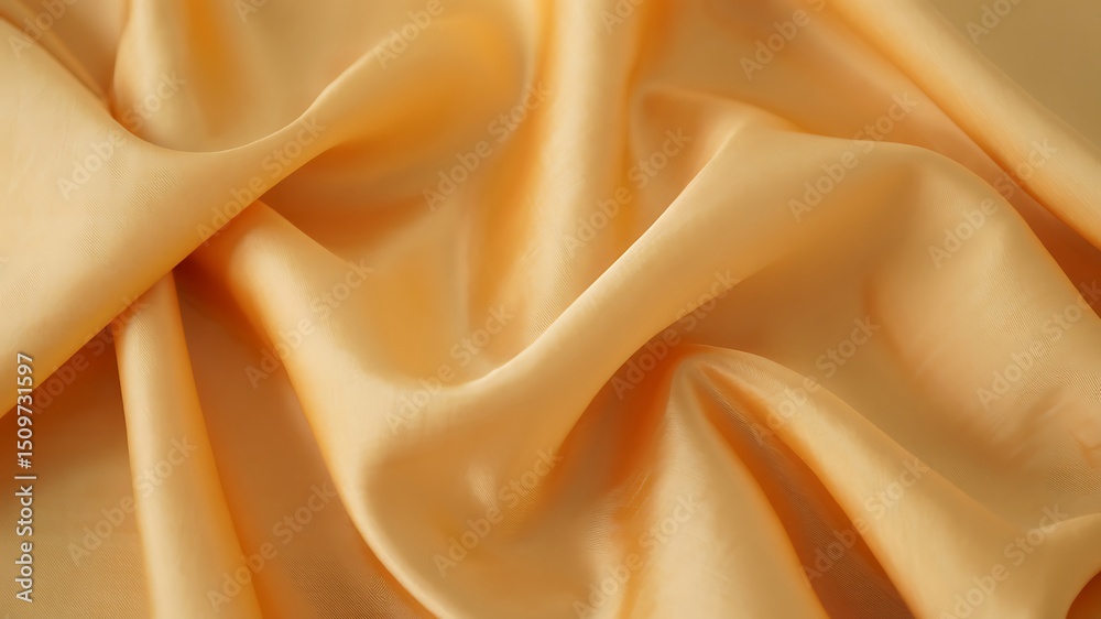 Fototapeta premium Luxurious Golden Fabric Texture with Soft Folds and Subtle Light