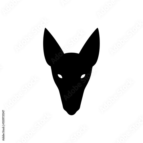 Premium Jackal Head Black Silhouette Artistic Representation vector illustration background