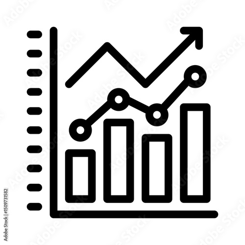 business bar graph line icon