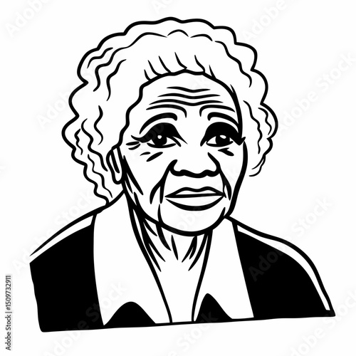 Portrait illustration of a boy's head with an expressive face, a vector sketch of a comic character