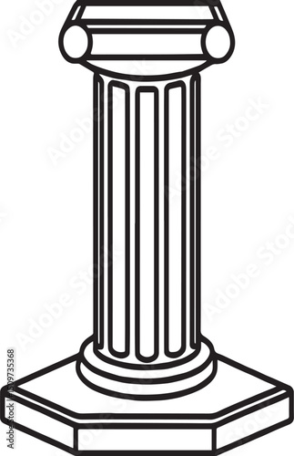 pillar outline vector illustration line art	