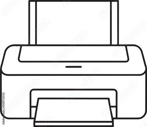 printer outline vector illustration line art