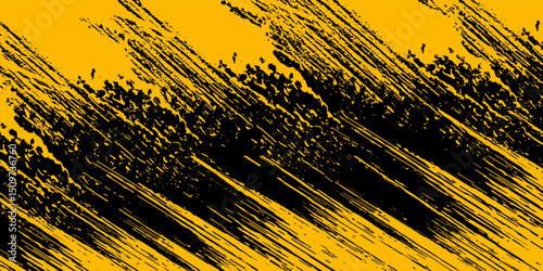 Abstract yellow-blue frame on a dark background. Sporty design in grunge style. Illustration for sports, athletics, training, workout, etc.