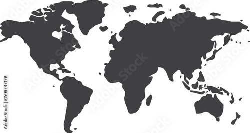 World Map Silhouette Vector