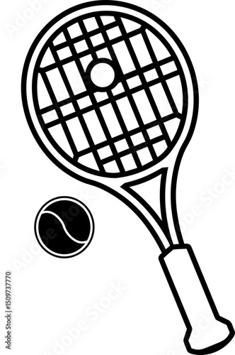 Tennis Racket and Ball