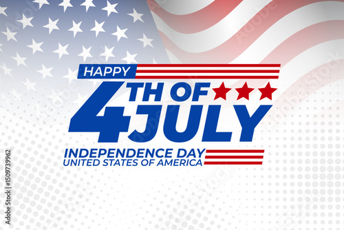 Happy 4th of July, set of abstract backgrounds waving USA flag background, fourth july
