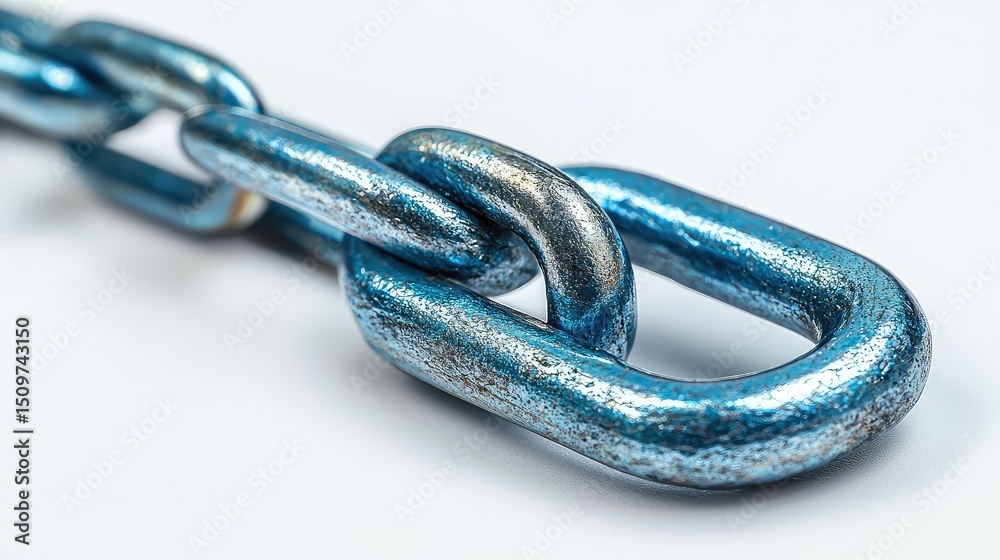Obraz premium Close-up view of a section of metal chain.
