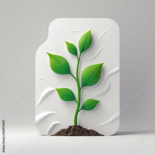 Growing Green Sprout Symbolizing New Beginnings and Environmental Growth