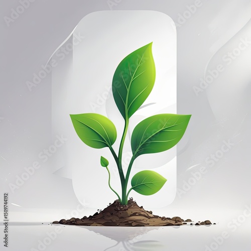 Growing Green Sprout Symbolizing New Beginnings and Environmental Growth