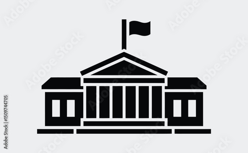 City hall building icon set. vector illustration.
