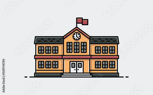 City hall building icon set. vector illustration.
