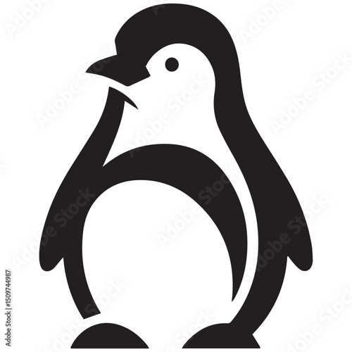 Stylized monochrome penguin