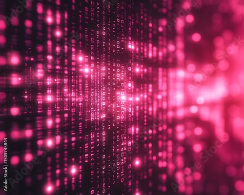 Wallpaper Mural Abstract digital matrix background in pink Torontodigital.ca