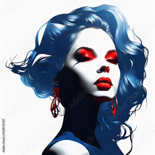 Fashion vector | beautiful girl makeup graphic design 