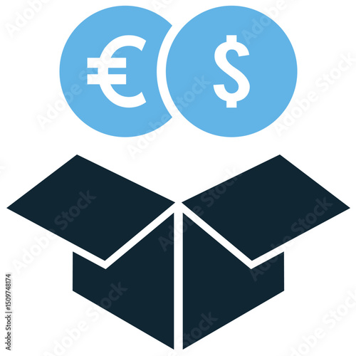 Initial coin offering icon vector for crypto fundraising, digital investment, and token launch. Ideal for blockchain visuals, fintech interfaces, and crypto startup design.