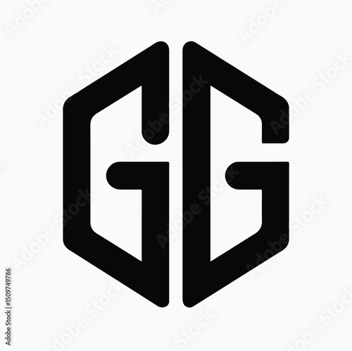 Modern Geometric GG Logo Design