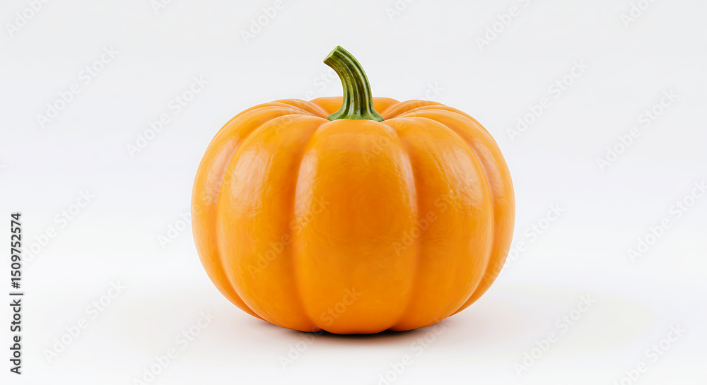 Obraz premium Fresh orange pumpkin on a white background for seasonal decor 