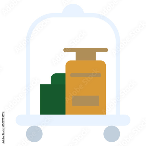 Bellboy Trolley icon, Flat Design Style Icon, Hotel Icon Vector