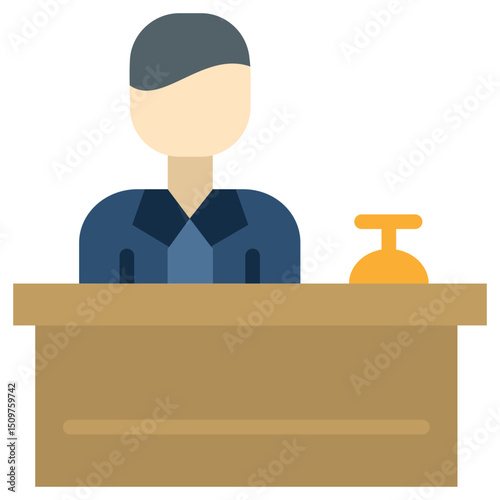 Receptionist icon, Flat Design Style Icon, Hotel Icon Vector