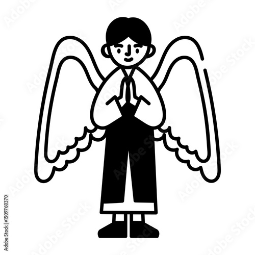 A hand drawn style icon showing a spiritual teacher 
