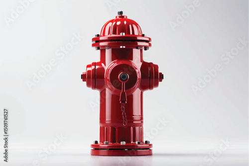 bright red fire hydrant isolated on a white background