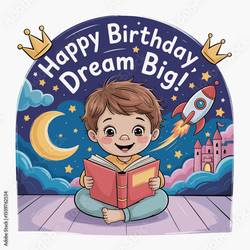 Happy Birthday Dreamer with Rocket