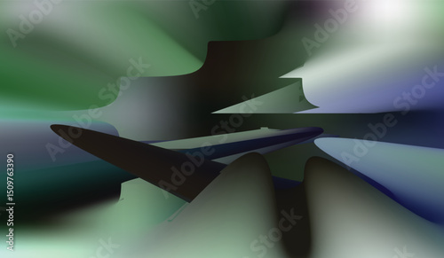 Abstract vector Christmas tree design with star patterns and light blue paper bird decoration