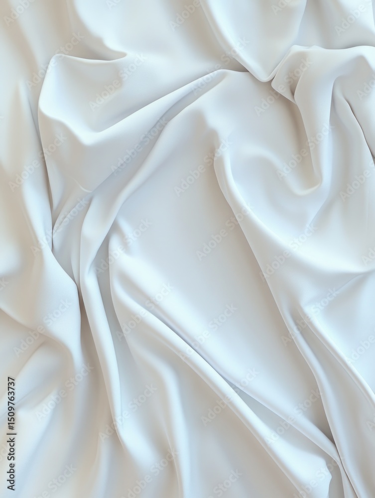 Fototapeta premium Smooth white fabric folds (1)
