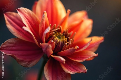 A close-up shot of a wilting flower, petals decaying and browning, symbolizing the finality of death and utter destruction , disappearing, devastation, oblivion