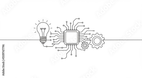 Circuit Board Connecting Idea and Automation Drawing