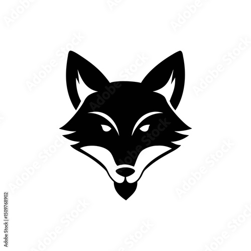 Fox silhouette, vector silhouette of an animal on a white background