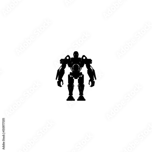 Wallpaper Mural Mechanical Robot silhouette on white background  Torontodigital.ca