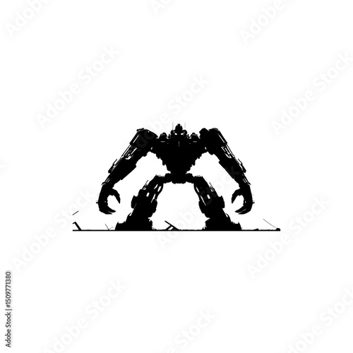 Wallpaper Mural Mechanical Robot silhouette on white background  Torontodigital.ca