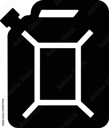 Jerrycan, canister icon in flat style pictogram isolated on transparent background