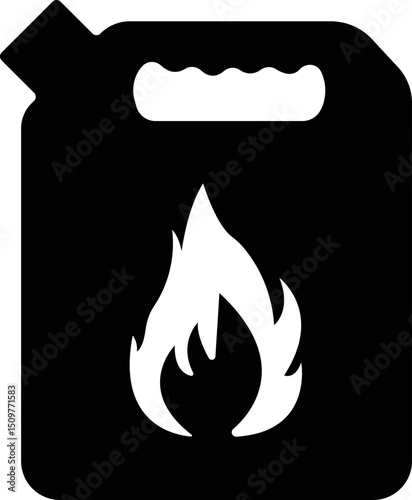 Jerrycan, canister icon in flat style pictogram isolated on transparent background