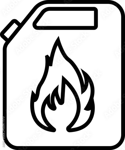 Jerrycan, canister icon in line style pictogram isolated on transparent background