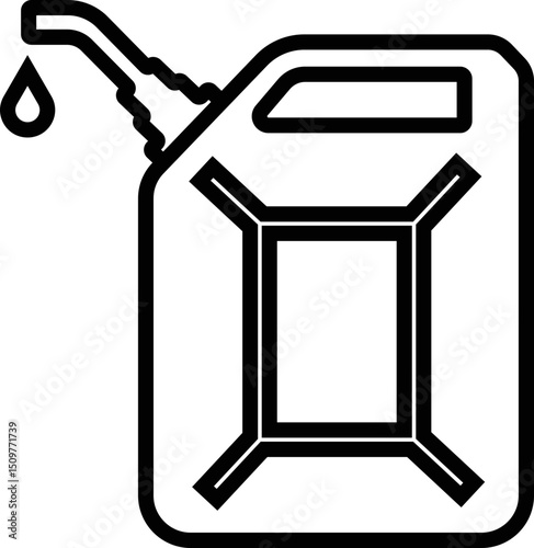 Jerrycan, canister icon in line style pictogram isolated on transparent background