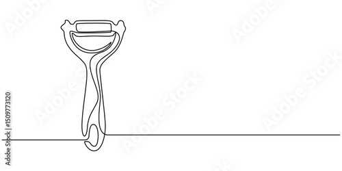 Peeler kitchen continuous line. Continuous one line drawing Peeler kitchen. Kitchen, equipment concept. single line drawing, Peeler kitchen continuous line. Continuous one line drawing Peeler kitchen.