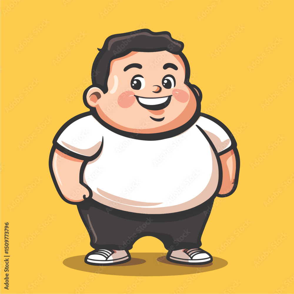 Obraz premium Cheerful Cartoon Character with a Happy Expression